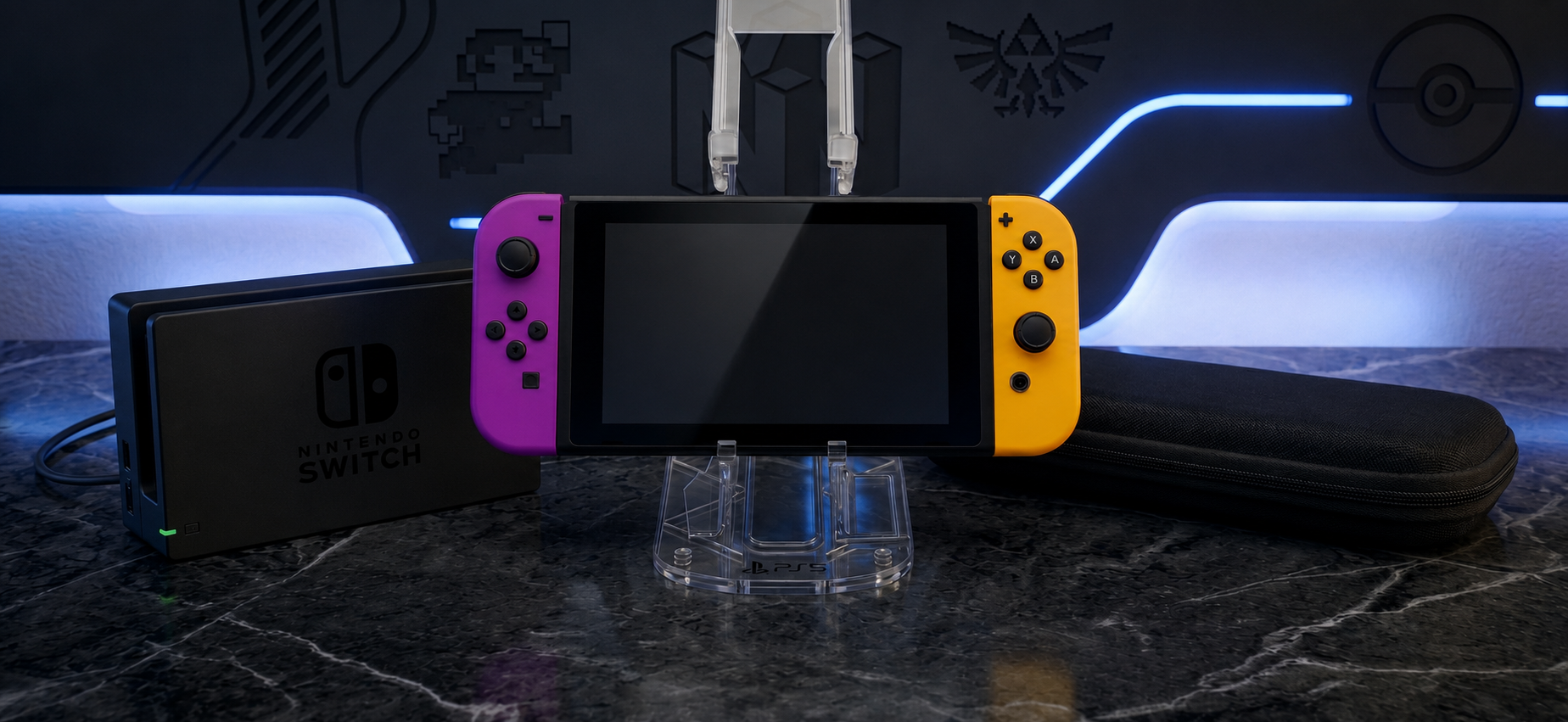 Nintendo Switch V2 Lila Gelb